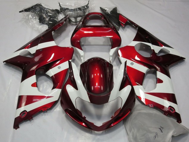 2000-2002 Suzuki GSXR 1000 Motorcycle Fairings - White Red UK Manufacturers