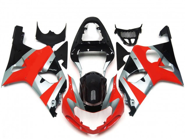 2000-2002 Suzuki GSXR 1000 Motorcycle Fairings - Silver Red Glossy Black OEM Style UK Manufacturers