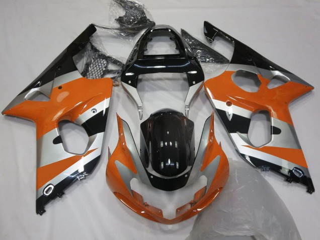 2000-2002 Suzuki GSXR 1000 Motorcycle Fairings - Orange Silver Glossy Black OEM Style UK Manufacturers