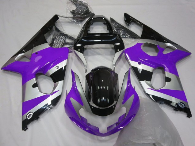 2000-2002 Suzuki GSXR 1000 Motorcycle Fairings - Purple Silver Glossy Black OEM Style UK Manufacturers