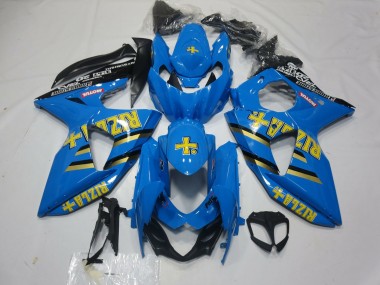 2009-2016 Suzuki GSXR 1000 Motorcycle Fairings - Blue Gold Black Rizla UK Manufacturers
