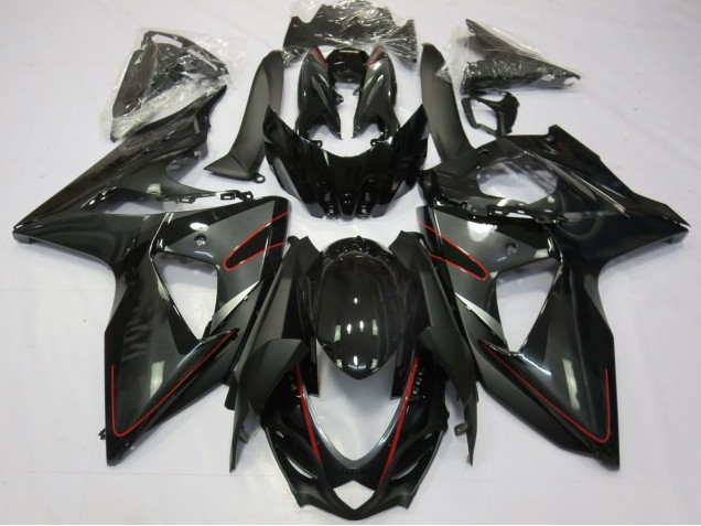 2009-2016 Suzuki GSXR 1000 Motorcycle Fairings - Glossy Black Red UK Manufacturers