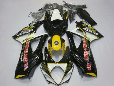 2007-2008 Suzuki GSXR 1000 Motorcycle Fairings - White Yellow Red Black Dunlop UK Manufacturers