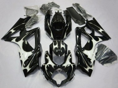 2008-2010 Suzuki GSXR 600 / GSXR 750 Motorcycle Fairings - Glossy Black White UK Manufacturers