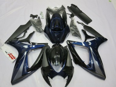 2006-2007 Suzuki GSXR 600 / GSXR 750 Motorcycle Fairings - Blue Grey Black Stripe UK Manufacturers