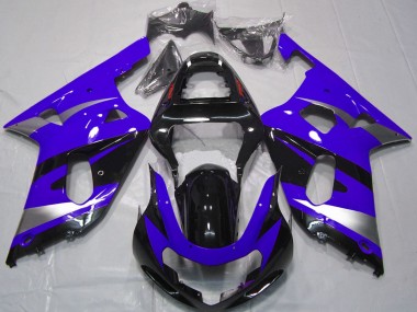 2001-2003 Suzuki GSXR 600 / GSXR 750 Motorcycle Fairings - Blue Silver Glossy Black OEM Style UK Manufacturers
