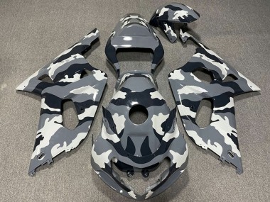 2001-2003 Suzuki GSXR 600 / GSXR 750 Motorcycle Fairings - Grey Black White Camouflage UK Manufacturers