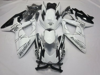 2008-2010 Suzuki GSXR 600 / GSXR 750 Motorcycle Fairings - White Black Alstare Corona Motul UK Manufacturers
