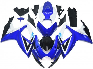 2006-2007 Suzuki GSXR 600 / GSXR 750 Motorcycle Fairing Kits - White Blue Glossy Black OEM Style UK Manufacturers