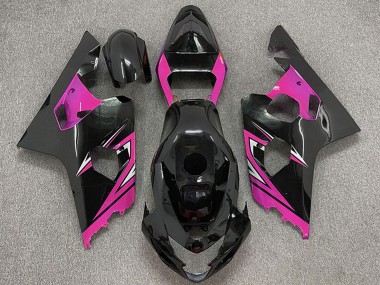 2004-2005 Suzuki GSXR 600 / GSXR 750 Motorcycle Fairings - Glossy Black Pink UK Manufacturers