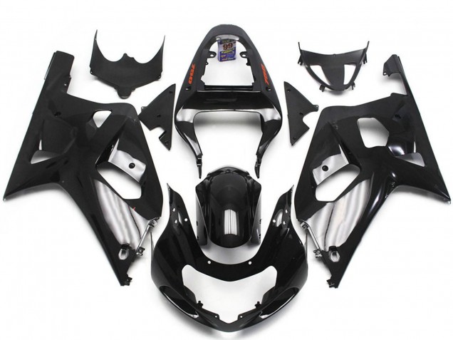 2001-2003 Suzuki GSXR 600 / GSXR 750 Motorcycle Fairings - Glossy Black Silver UK Manufacturers
