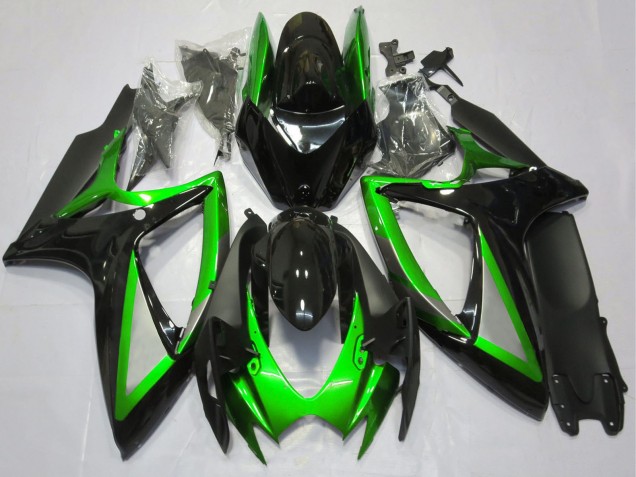 2006-2007 Suzuki GSXR 600 / GSXR 750 Motorcycle Fairing - Green Glossy Black Matte Black UK Manufacturers