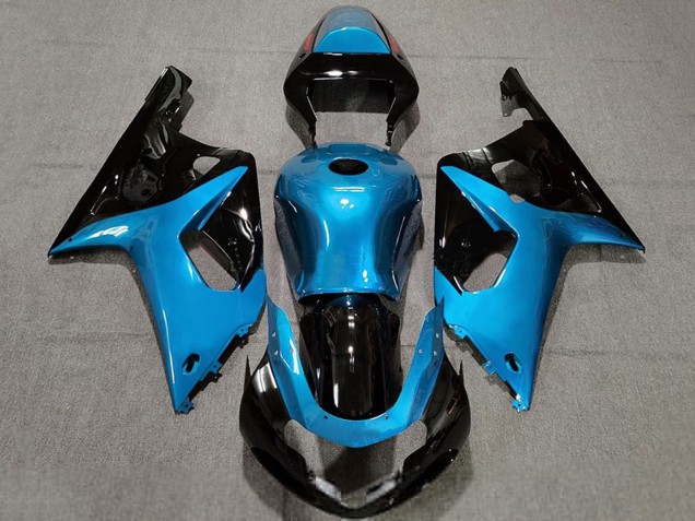 2001-2003 Suzuki GSXR 600 / GSXR 750 Motorcycle Fairings - Light Blue Glossy Black UK Manufacturers