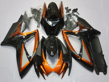 2006-2007 Suzuki GSXR 600 / GSXR 750 Motorcycle Fairings - Orange Glossy Black Matte Black UK Manufacturers