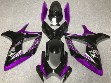2006-2007 Suzuki GSXR 600 / GSXR 750 Motorcycle Fairing - Purple Glossy Black UK Manufacturers