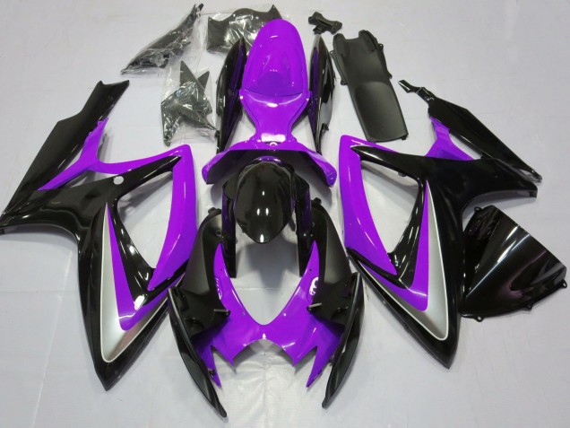 2006-2007 Suzuki GSXR 600 / GSXR 750 Motorcycle Fairings - Purple Glossy Black UK Manufacturers