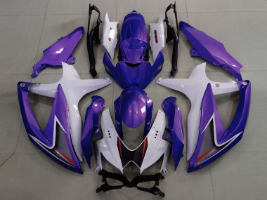 2008-2010 Suzuki GSXR 600 / GSXR 750 Motorcycle Fairings - White Purple Black UK Manufacturers