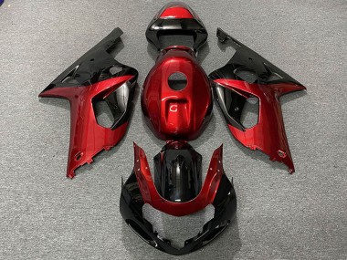 2001-2003 Suzuki GSXR 600 / GSXR 750 Motorcycle Fairings - Red Glossy Black UK Manufacturers