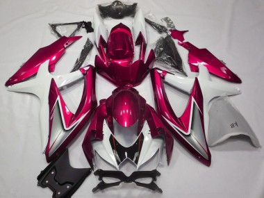 2008-2010 Suzuki GSXR 600 / GSXR 750 Motorcycle Fairings - White Red Silver Black UK Manufacturers