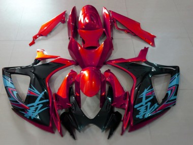 2006-2007 Suzuki GSXR 600 / GSXR 750 Motorcycle Fairings - Red Black Light Blue UK Manufacturers