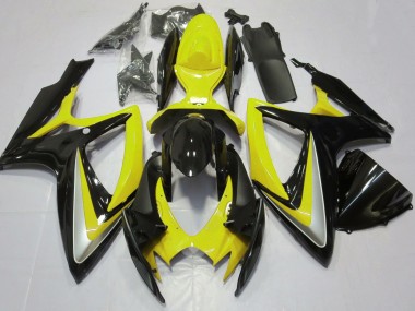 2006-2007 Suzuki GSXR 600 / GSXR 750 Motorcycle Fairings - Yellow Glossy Black UK Manufacturers