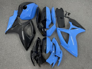 2006-2007 Suzuki GSXR 600 / GSXR 750 Motorcycle Fairings - Glossy Black Blue Split UK Manufacturers