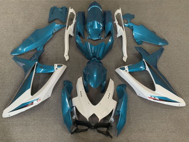 2008-2010 Suzuki GSXR 600 / GSXR 750 Motorcycle Fairings - White Light Blue OEM Style UK Manufacturers