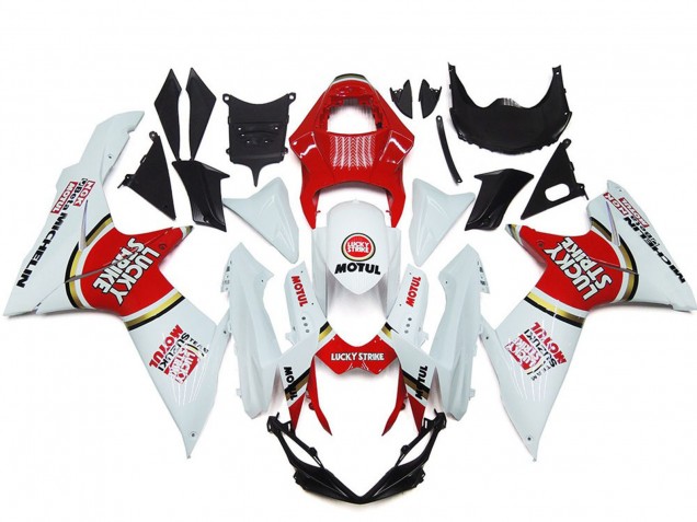2011-2024 Suzuki GSXR 600 / GSXR 750 Motorcycle Fairings - White Red Motul Lucky Strike UK Manufacturers