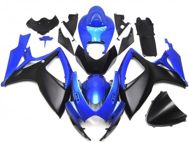 2006-2007 Suzuki GSXR 600 / GSXR 750 Motorcycle Fairings - Blue Matte Black Custom OEM Style UK Manufacturers