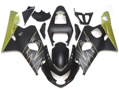2004-2005 Suzuki GSXR 600 / GSXR 750 Motorcycle Fairings - Matte Black Gold Corona UK Manufacturers