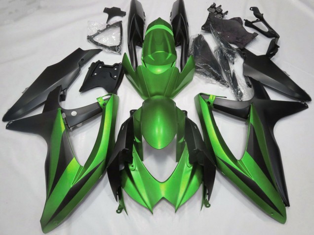 2008-2010 Suzuki GSXR 600 / GSXR 750 Motorcycle Fairings - Green Matte Black UK Manufacturers