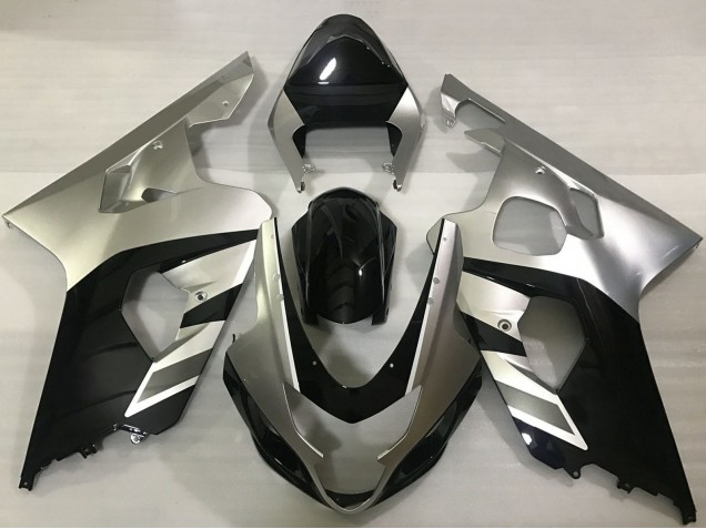 2004-2005 Suzuki GSXR 600 / GSXR 750 Motorcycle Fairings - Silver Black UK Manufacturers