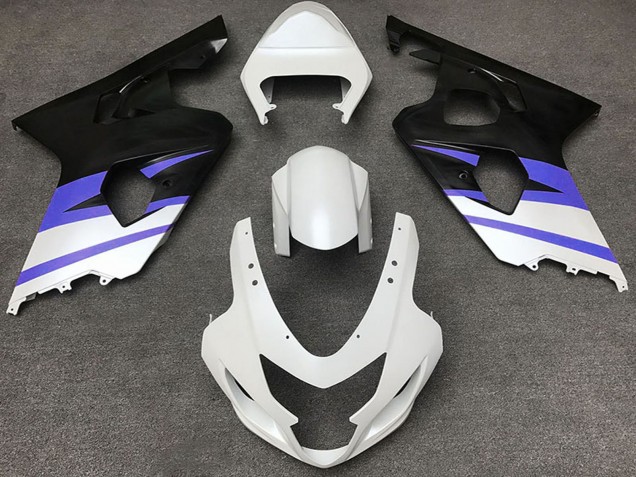 2004-2005 Suzuki GSXR 600 / GSXR 750 Motorcycle Fairings - White Blue Matte Black UK Manufacturers