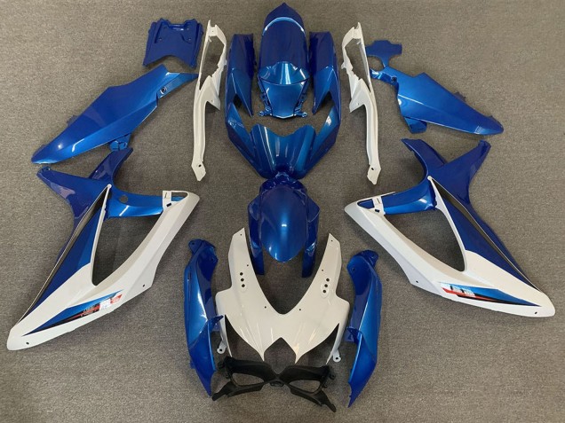 2008-2010 Suzuki GSXR 600 / GSXR 750 Motorcycle Fairings - White Blue OEM Style UK Manufacturers