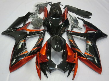 2006-2007 Suzuki GSXR 600 / GSXR 750 Motorcycle Fairings - Orange Glossy Black UK Manufacturers