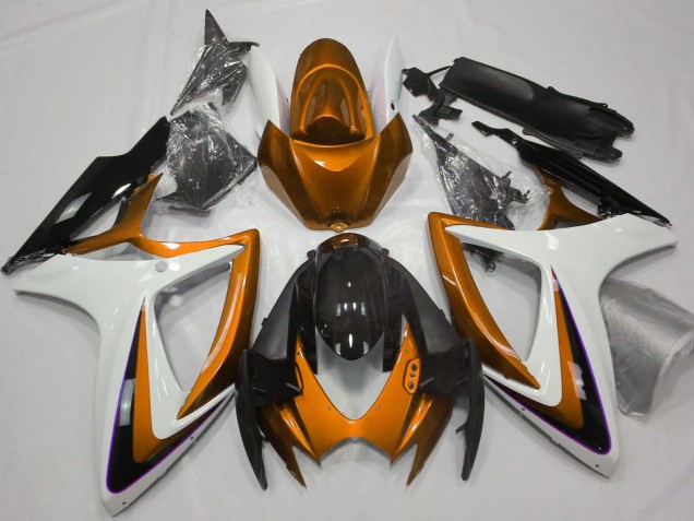 2006-2007 Suzuki GSXR 600 / GSXR 750 Motorcycle Fairings - Orange White Glossy Black UK Manufacturers