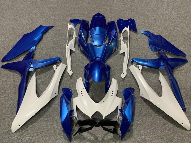 2008-2010 Suzuki GSXR 600 / GSXR 750 Motorcycle Fairings - White Blue UK Manufacturers