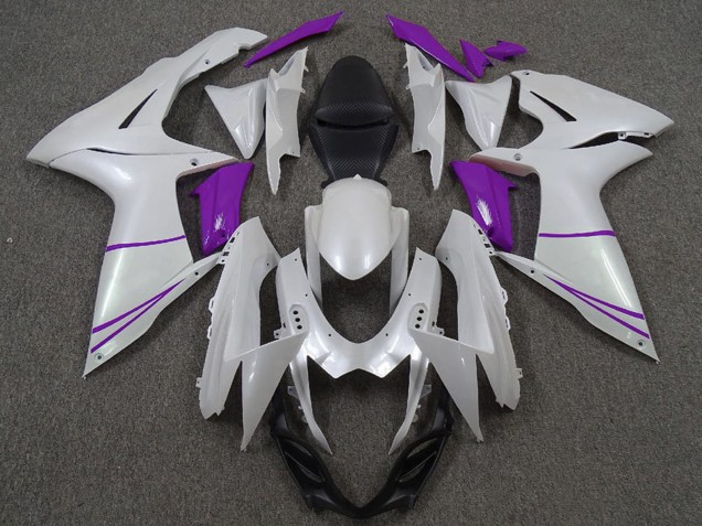 2011-2024 Suzuki GSXR 600 / GSXR 750 Motorcycle Fairings - Pearl White and Purple UK Manufacturers