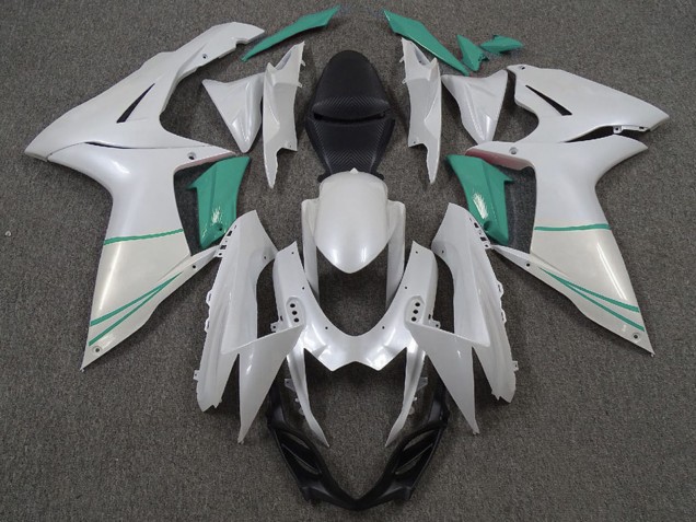 2011-2024 Suzuki GSXR 600 / GSXR 750 Motorcycle Fairings - Pearl White and T Blue UK Manufacturers