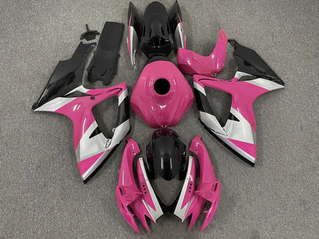 2006-2007 Suzuki GSXR 600 / GSXR 750 Motorcycle Fairings - Pink Silver Glossy Black UK Manufacturers