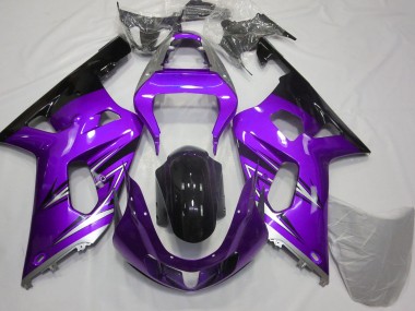 2001-2003 Suzuki GSXR 600 / GSXR 750 Motorcycle Fairings - Purple Silver Glossy Black UK Manufacturers