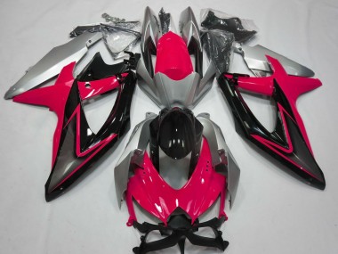 2008-2010 Suzuki GSXR 600 / GSXR 750 Motorcycle Fairings - Silver Red Glossy Black UK Manufacturers