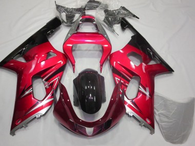 2001-2003 Suzuki GSXR 600 / GSXR 750 Motorcycle Fairings - Red Silver Glossy Black UK Manufacturers