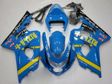 2004-2005 Suzuki GSXR 600 / GSXR 750 Motorcycle Fairings - Blue Gold Black Rizla UK Manufacturers