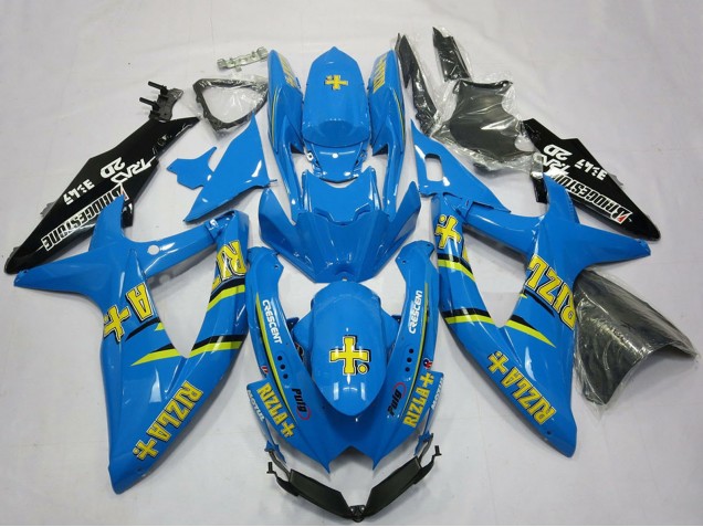 2008-2010 Suzuki GSXR 600 / GSXR 750 Motorcycle Fairings - Blue Black Gold Rizla UK Manufacturers