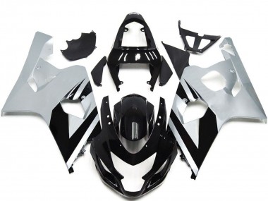 2004-2005 Suzuki GSXR 600 / GSXR 750 Motorcycle Fairings - White Glossy Black OEM Style UK Manufacturers