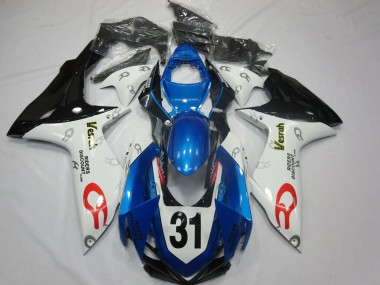 2011-2024 Suzuki GSXR 600 / GSXR 750 Motorcycle Fairings - White Blue Glossy Black Vesrah 31 UK Manufacturers
