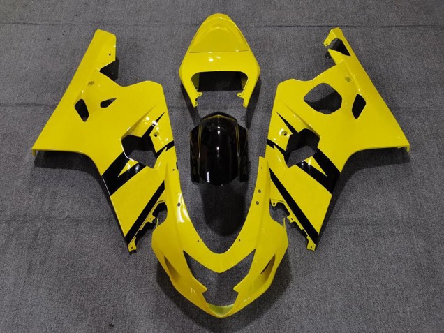 2004-2005 Suzuki GSXR 600 / GSXR 750 Motorcycle Fairings - Yellow Glossy Black OEM Style UK Manufacturers