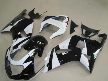 2001-2003 Suzuki GSXR 600 / GSXR 750 Motorcycle Fairings - White Glossy Black UK Manufacturers