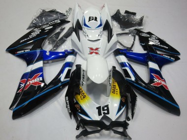 2008-2010 Suzuki GSXR 600 / GSXR 750 Motorcycle Fairings - White Blue Black Yellow Red X Dark Dog 19 UK Manufacturers